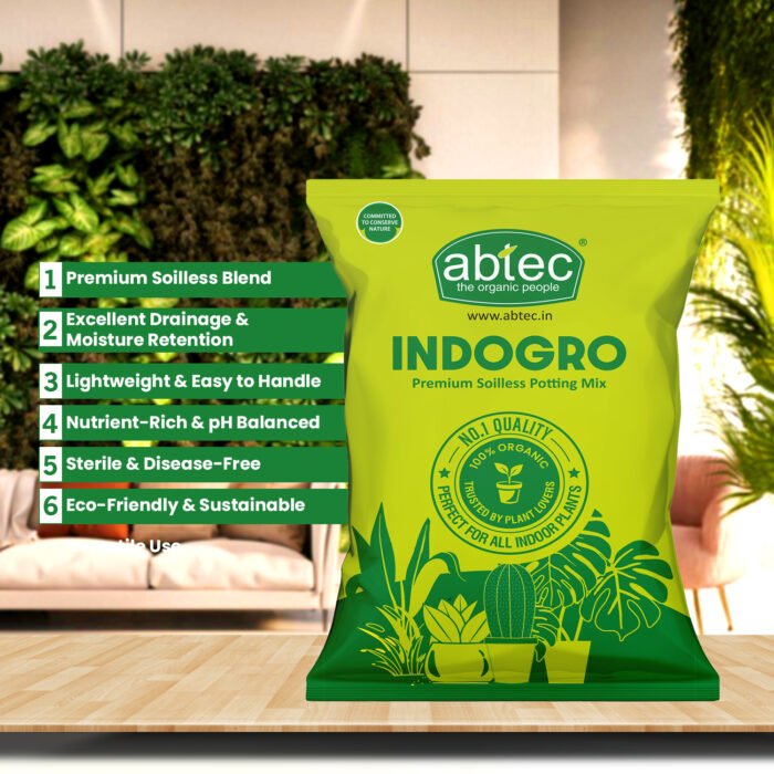 ABTEC Indogro - Premium Soilless Potting Mix For Indoor, Outdoor, and Balcony Plants | Lightweight | Mess-Free | Ready-to-Use. - Image 2